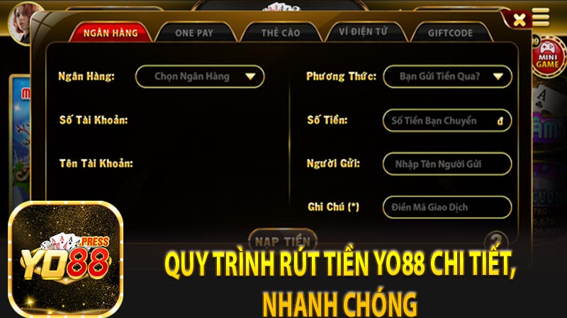 Quy trình rút tiền yo88 chi tiết, nhanh chóng 