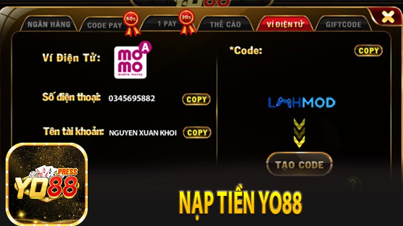 nạp tiền Yo88